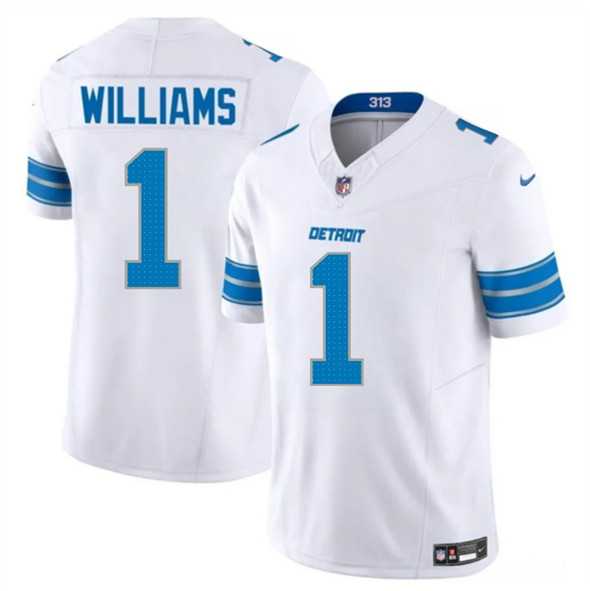 Men & Women & Youth Detroit Lions #1 Jameson Williams White 2025 F.U.S.E. Vapor Limited Stitched Jersey->detroit lions->NFL Jersey